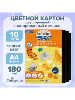 Картон цветной двусторонний А4, тонированный, 10 листов Calligrata 70208415 купить за 159 ₽ в интернет-магазине Wildberries