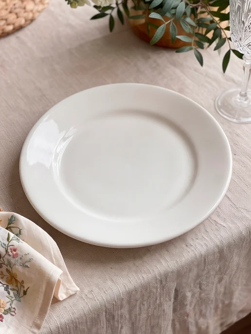 Тарелка сервировочная фарфоровая White Label 24,5х15,5 см, белый, фото 2