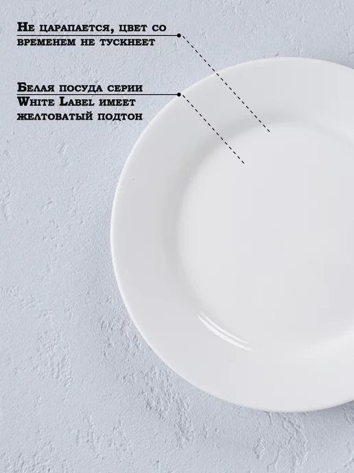 Тарелка сервировочная фарфоровая White Label 24,5х15,5 см, белый, фото 7