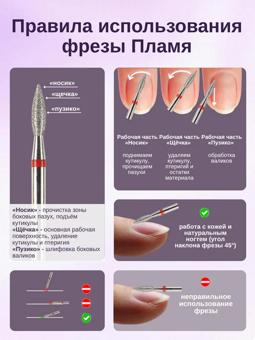 Astial Фрезы для маникюра Пламя острое, 806.104.243.514.023, 5 шт, фото 4