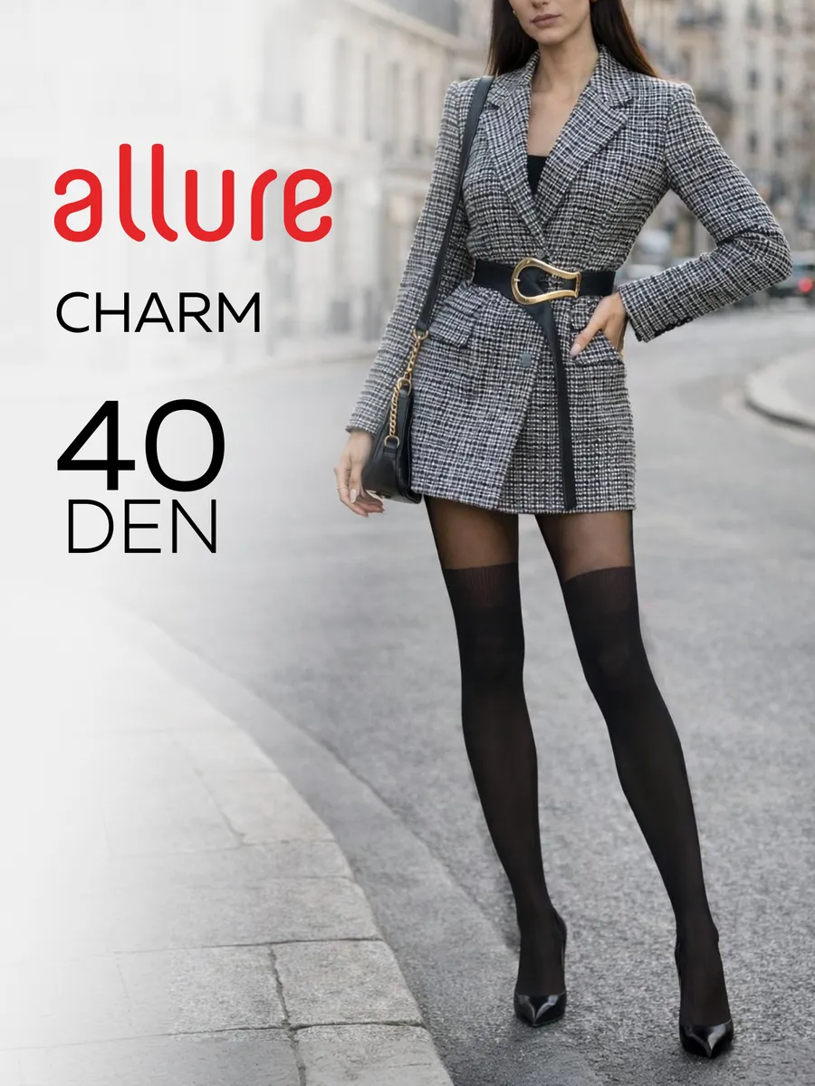 Колготки капроновые с имитацией чулок Charm 40 50 ден