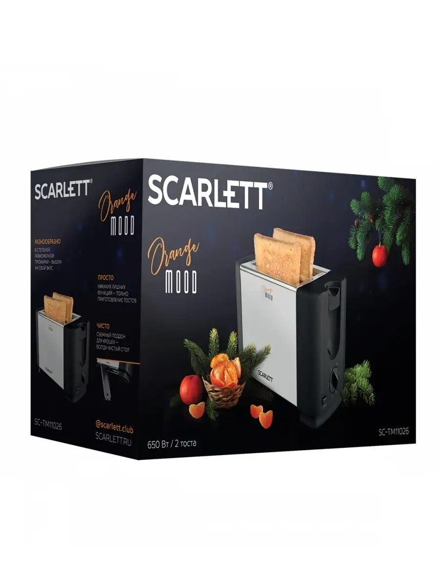 Тостер Scarlett SC-TM11026, 650 Вт, стальной корпус Scarlett 70405589  купить в интернет-магазине Wildberries