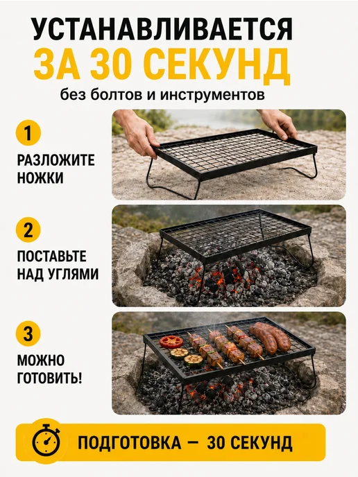 Домашний Сундук Гриль складной для пикника, мангал переносной с ножками, вариант, фото 3