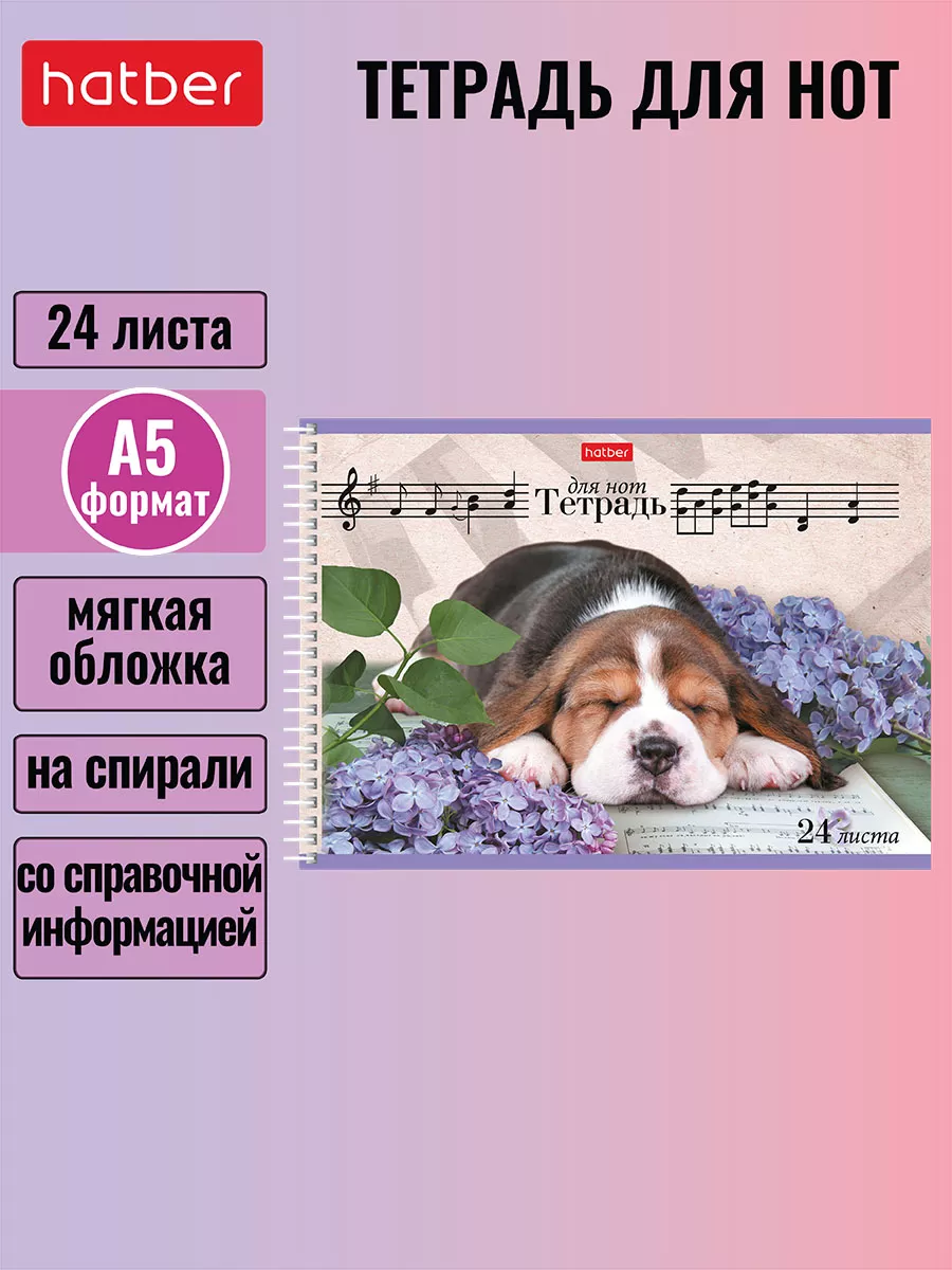 Тетрадь для Нот 24 листа А5...