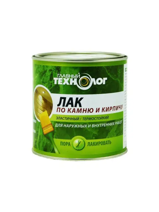 ГЛАВНЫЙ ТЕХНОЛОГ Лак по камню и кирпичу термостойкий глянцевый 3 л, 3 л