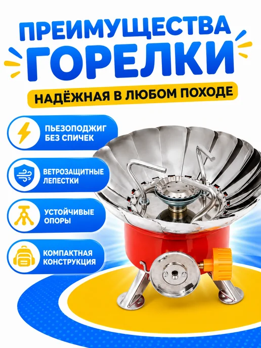 Горелка газовая туристическая портативная, вариант, фото 8