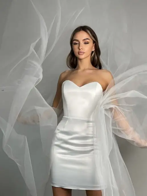 OZEROVA Wedding Dress Свадебное платье мини, белый