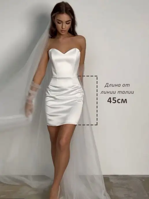OZEROVA Wedding Dress Свадебное платье мини, белый, фото 7