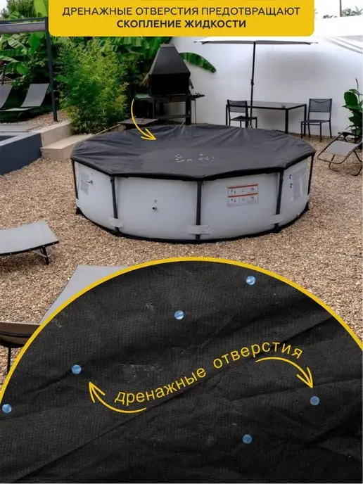 Sundaze Укрывной купол тент для бассейна 244 см, черный, фото 4