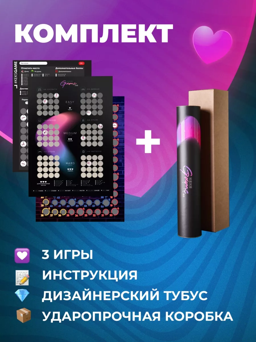 Секс игра 18+ для пар с тубусом Keksgame - Кекс игра 70463914 купить за 650  ₽ в интернет-магазине Wildberries