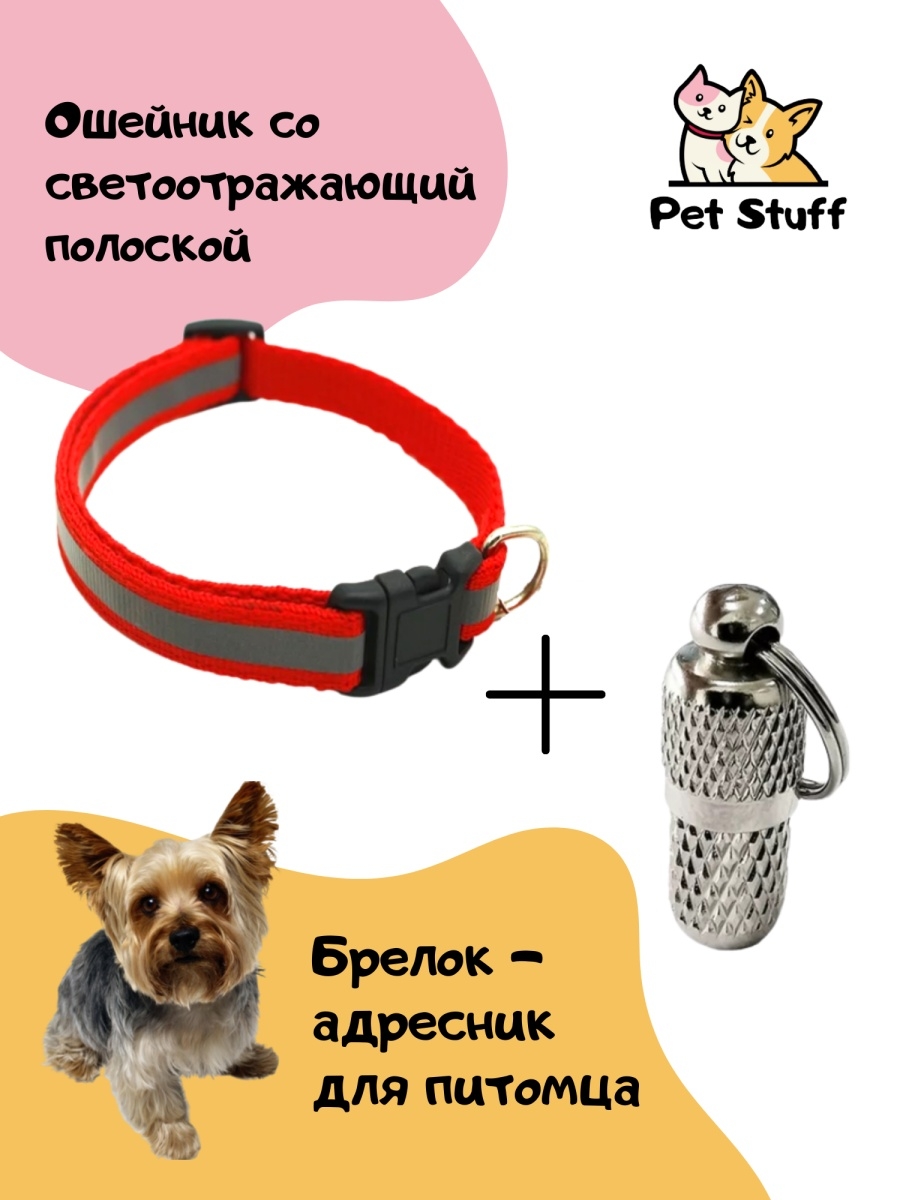 Pets stuff. Ошейник для кошки с адресником. Ошейник без подпряжника.