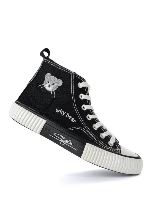 CONVERSE / кеды Кеды высокие текстильные, черный, фото 4
