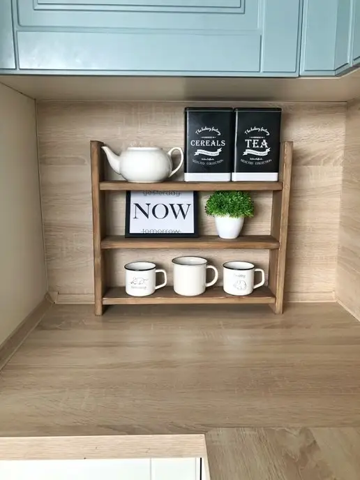 Our home Полка настольная для кухни, для ванной деревянная, коричневый, в упаковке 1,5 кг, фото 5