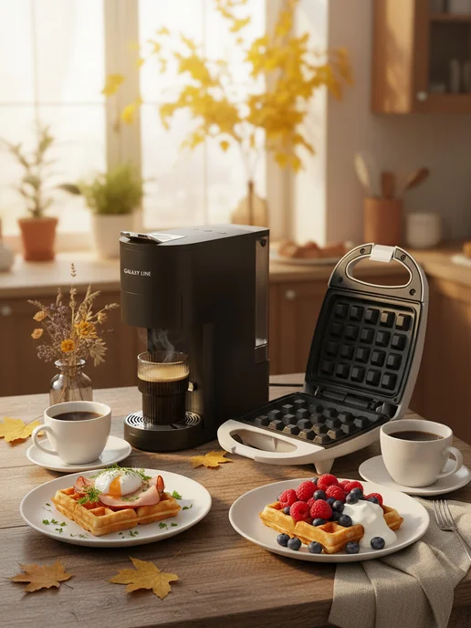 GALAXY LINE Вафельница электрическая мини для венских вафель 650 Вт, 650 Вт, фото 2