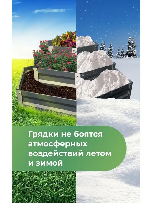 По Уму Многоярусная металлическая клумба, 3 яруса, высота 20 см, серый, фото 5