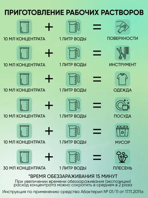 Абактерил дезинфицирующее средство для инструментов и поверхностей, вариант, фото 6