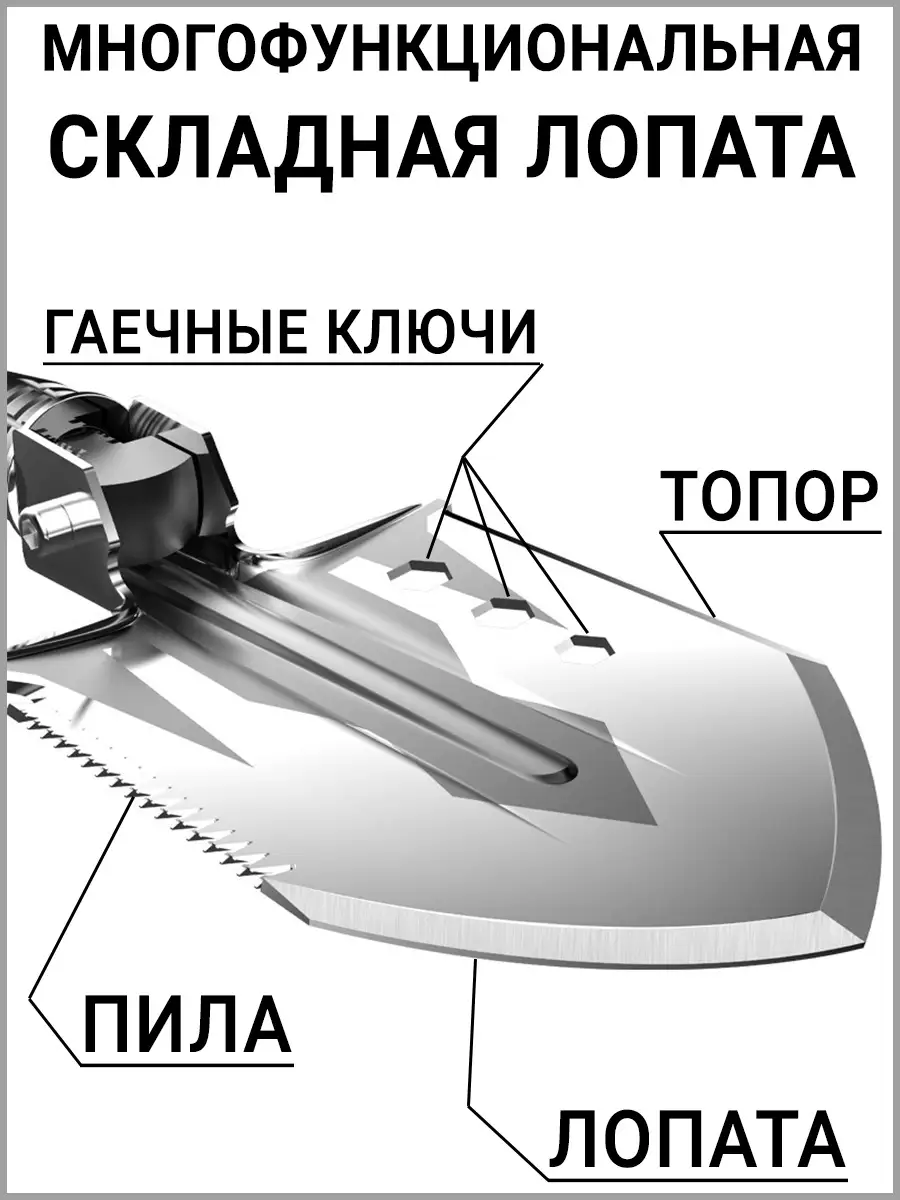 Набор инструментов складная штыковая лопата мультитул в авто Pro Turist  70587135 купить за 1 548 ₽ в интернет-магазине Wildberries