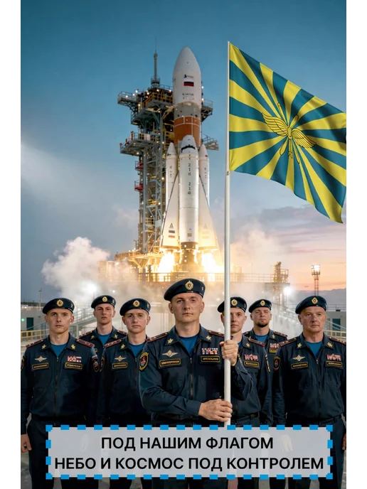 десантник Флаг ВКС военно-космических сил России, вариант, фото 8