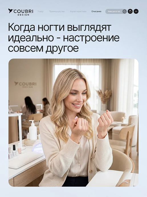 COUBRI DESIGN Пилочка для ногтей профессиональная 180 240 грит, серый, фото 3
