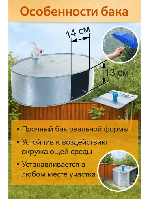 SMS Умывальник дачный овальный 20 л оцинкованный, 20 л, фото 2
