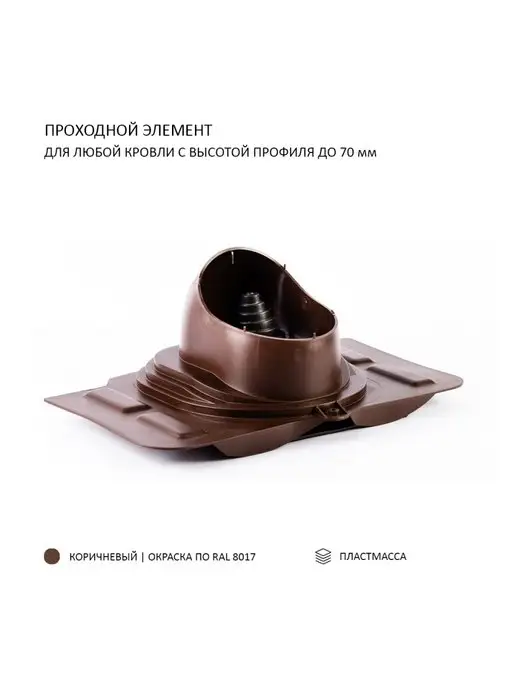 Polivent Проходной элемент Universal кровельный, коричневый, фото 6