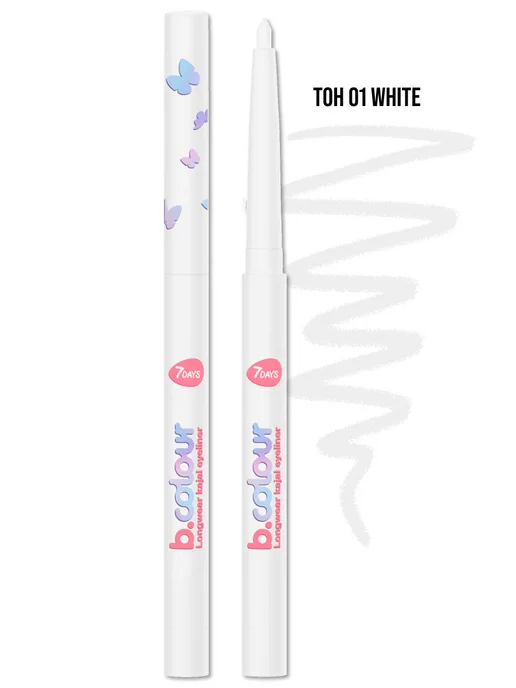7DAYS Карандаш для глаз белый каял B.COLOUR 01 White, белый, фото 2