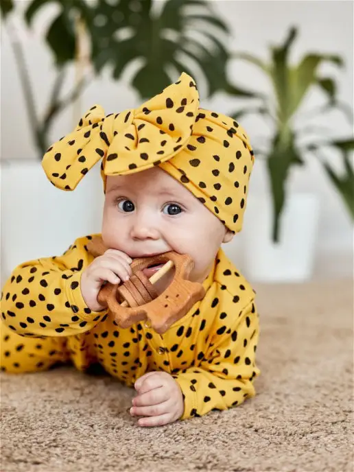 Bekids Костюм для новорожденных слип и бант, желтый, фото 3