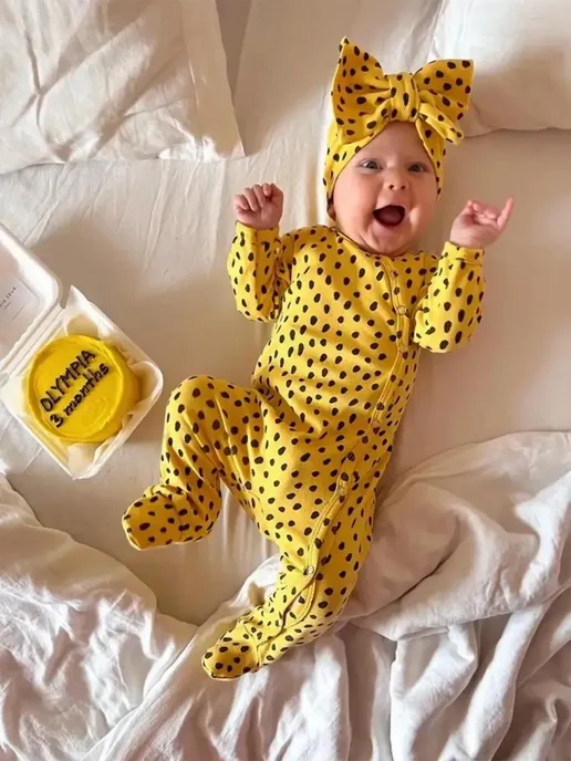 Bekids Костюм для новорожденных слип и бант, желтый, фото 5