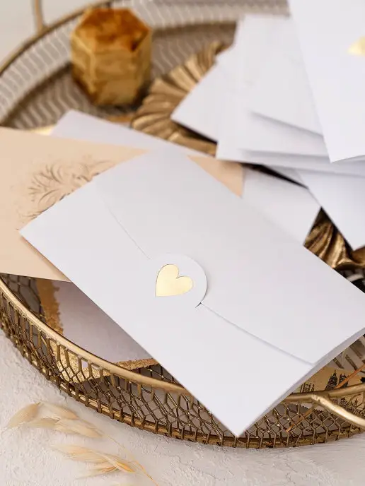 MAIL ART Конверты для денег на свадьбу белые, белый, фото 5