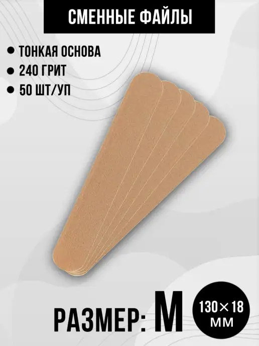 Grattol Сменные файлы пилки для ногтей 18 180мм, 50 шт