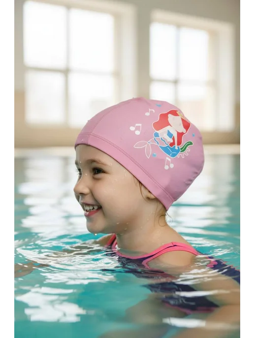 OneTwoSwim Шапочка для плавания в бассейне детская комбинированная, розовый, фото 6