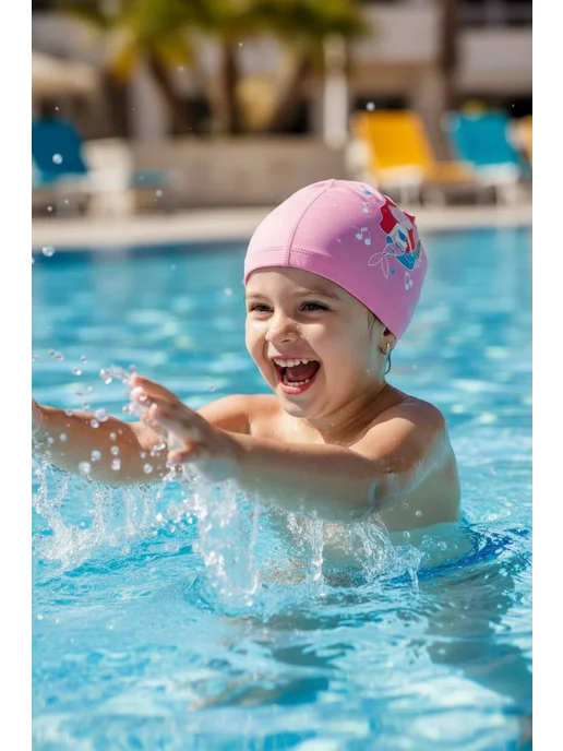 OneTwoSwim Шапочка для плавания в бассейне детская комбинированная, розовый, фото 7