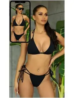 Купальник раздельный пляжный 2 в одном P$V. Цвет черный. Вид 1.