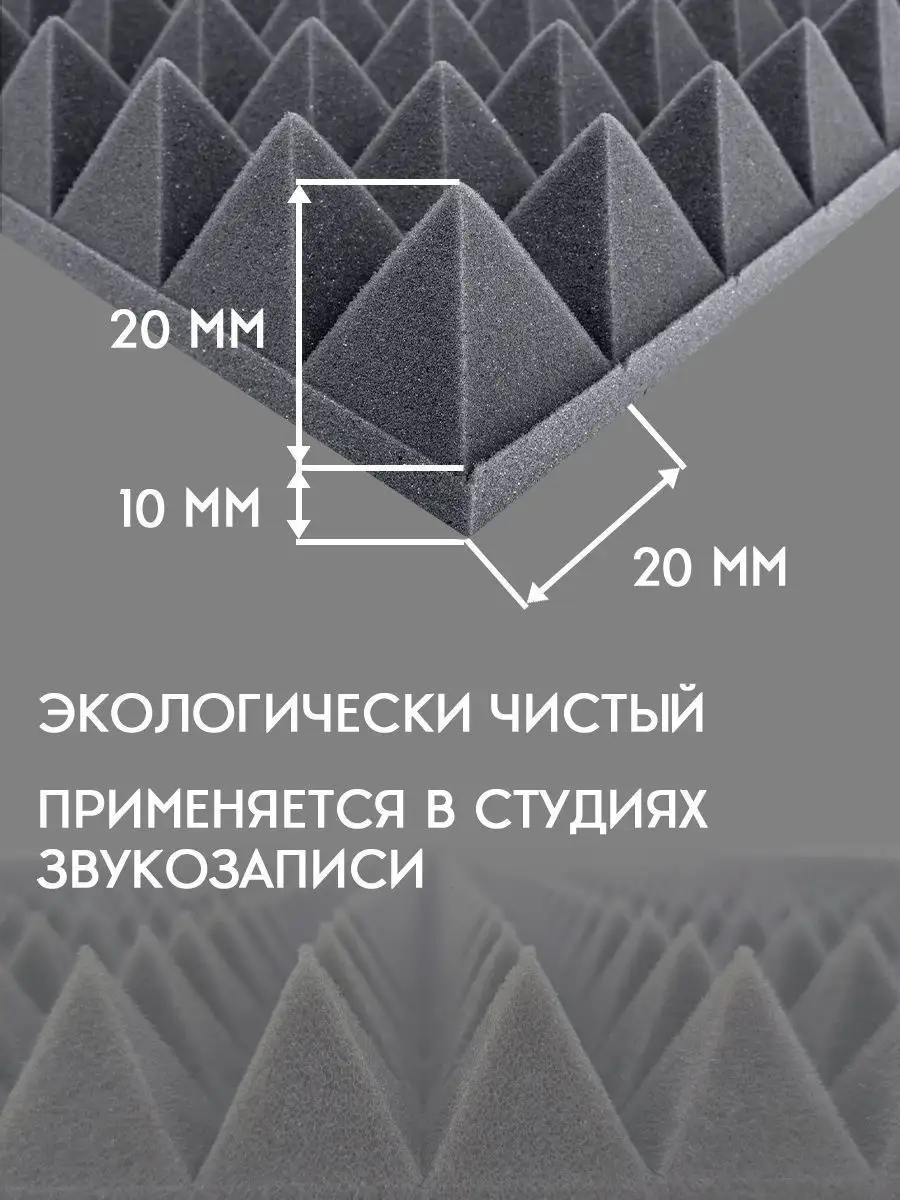 Акустический поролон пирамида Шумология 70904341 купить за 423 ₽ в  интернет-магазине Wildberries