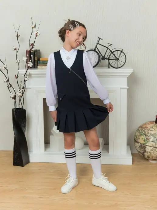 2плюс1 Сарафан школьный, синий, фото 6