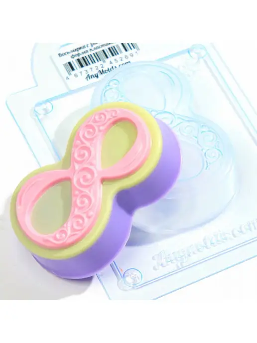 AnyMolds Восьмерка с завитушками форма для мыла, белый, фото 2