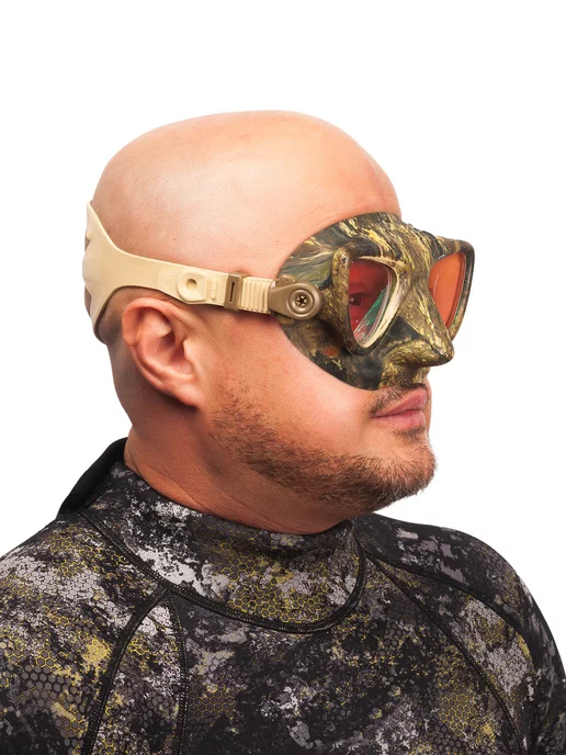 C4 CARBON Маска для плавания C4 PLASMA CAMO HD для фридайвинга, зеленый, фото 7
