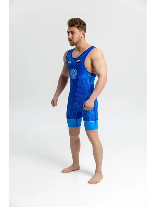 Boybo Трико борцовское PROFI GERB BT30, синий, фото 4