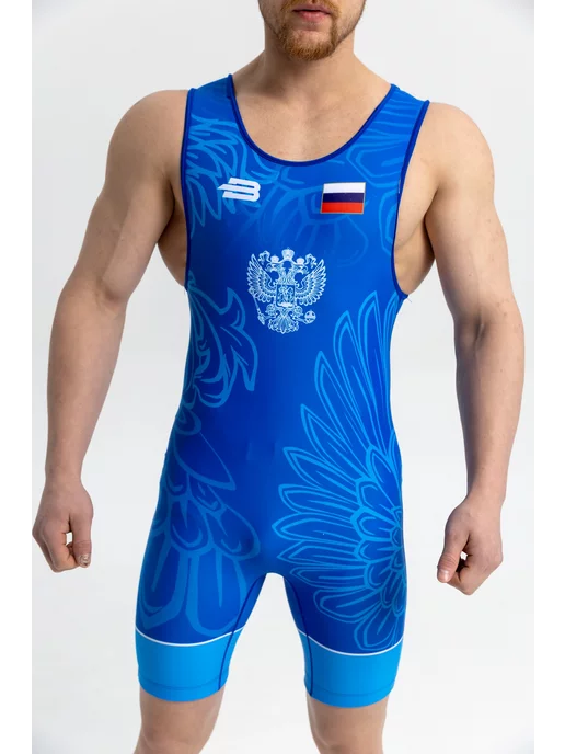 Boybo Трико борцовское PROFI GERB BT30, синий, фото 5
