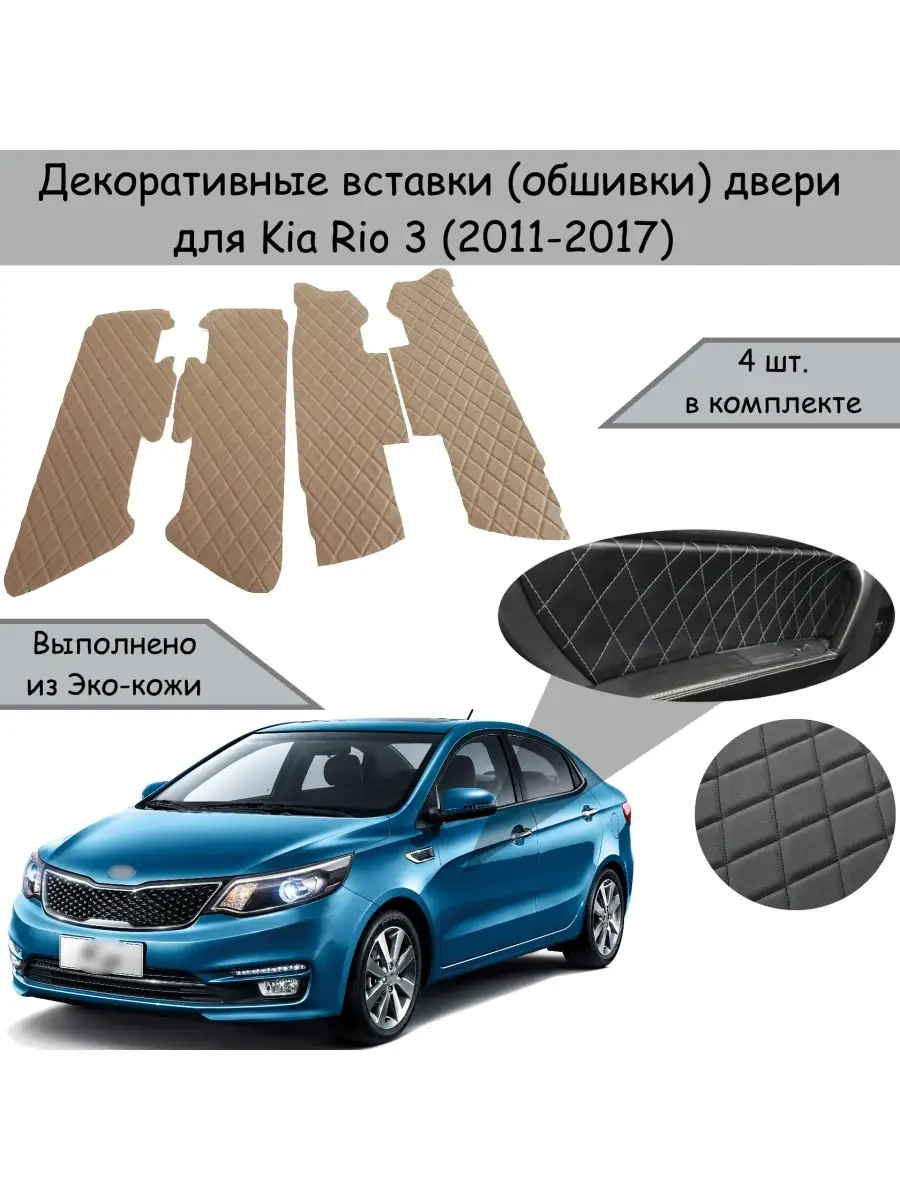 Вставки в дверные карты обшивки для Kia Rio 3 Киа Рио 3 DeliNight 71168295  купить в интернет-магазине Wildberries