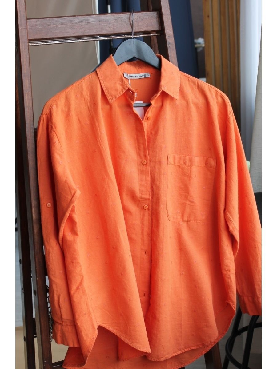 оранжевая рубашка женская