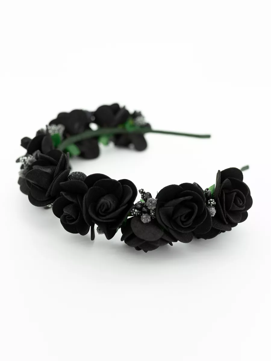 купить пластиковый черный ободок основу для украшения цветами