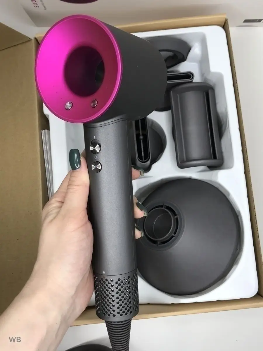 Профессиональный фен с насадками и ионизацией Super hair dryer 71353035  купить в интернет-магазине Wildberries