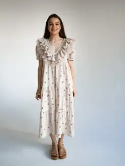 Платье летнее из муслина Evgeniya Shkalikova designer clothing 71375182 купить за 7 737 ₽ в интернет-магазине Wildberries
