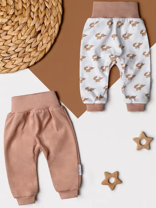Little Fox Штанишки ползунки для новорожденных, белый