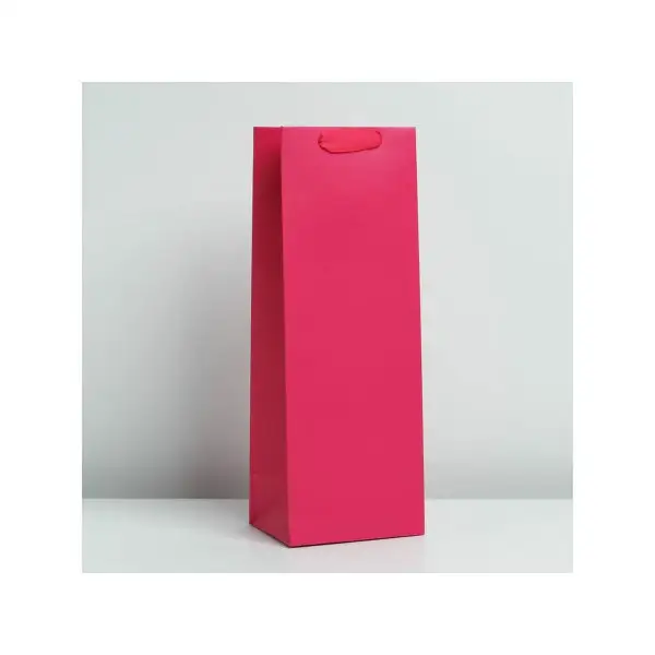 Пакет подарочный под бутылку «Фуксия», 13 x 36 x 10 см