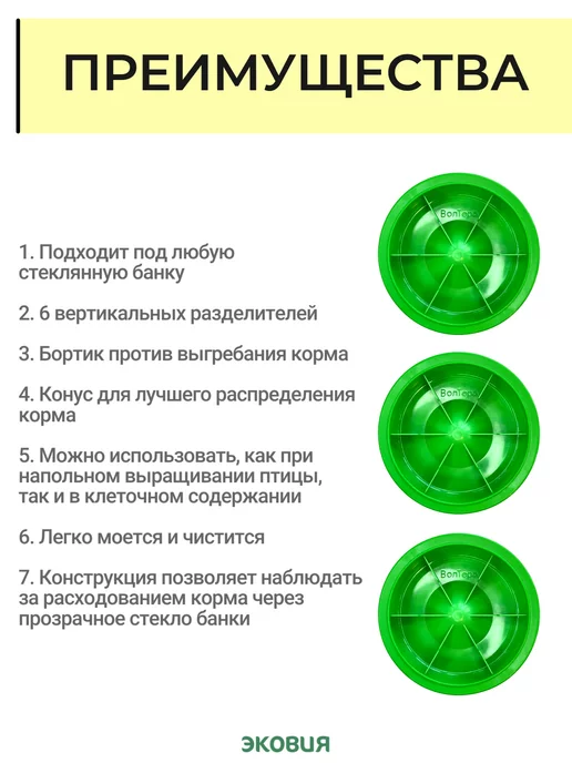 волтера Кормушка для цыплят под банку, зеленый, фото 4