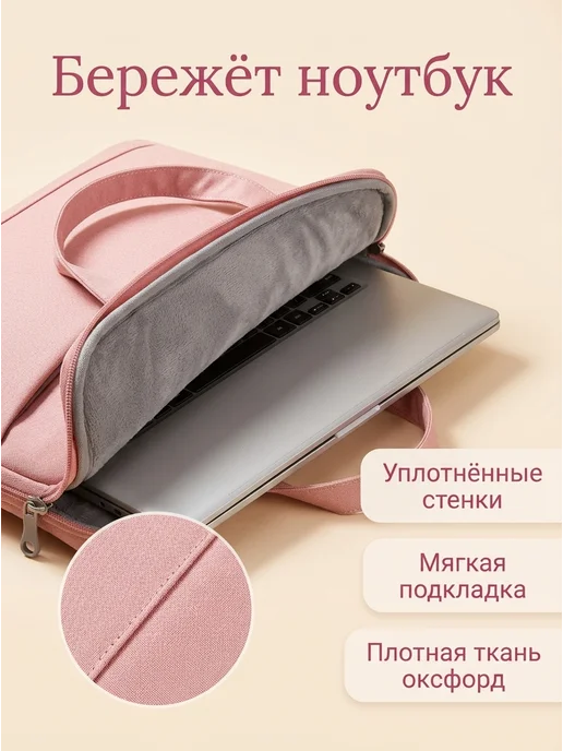 Milandiya Сумка для ноутбука 15,6 женская с креплением на чемодан, вариант, фото 5