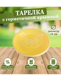 Тарелка с герметичной крышкой SABURG 71640890 купить за 263 ₽ в интернет-магазине Wildberries