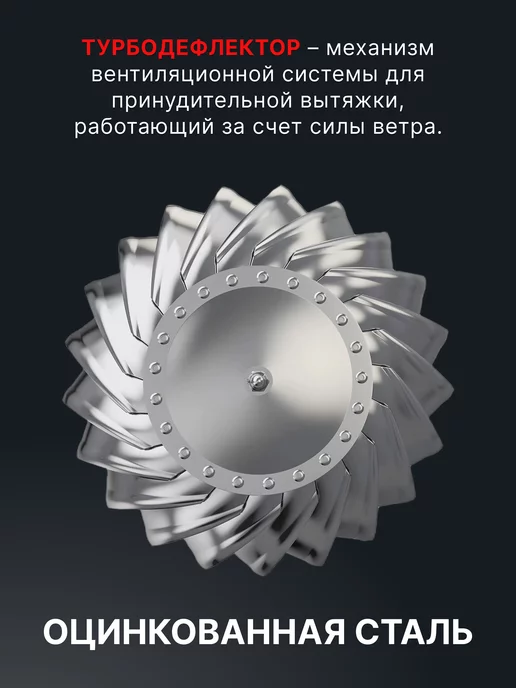 ЭРА Турбодефлектор 160 вентиляционный на крышу оцинкованный ТД, серый, фото 2